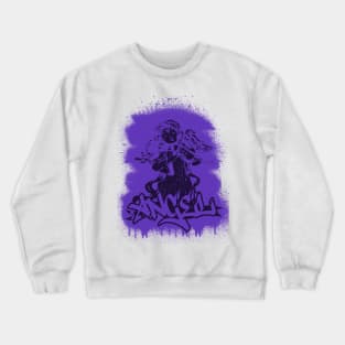 Angel with violin music instrument graffiti black version Crewneck Sweatshirt